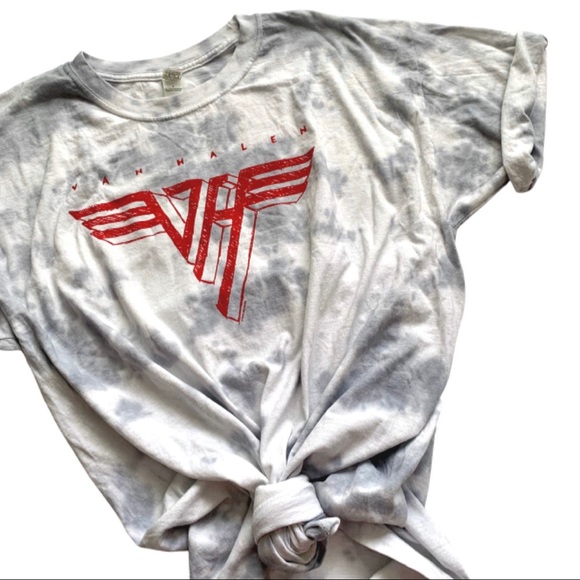 Van Halen Tops - Van Halen Graphic Band Tee Shirt Bleach Tie Dye